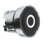 Schneider Electric - Cabeza pulsador diámetro 22 rasante negro "O" blanco embellecedor metálico