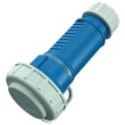 MENNEKES - Prolongador schuko 16A 2P+T 230V IP68 azul con tapa fijada mediante correa