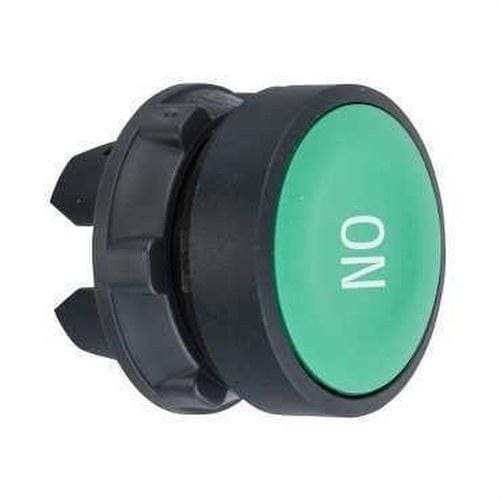 Schneider Electric - Cabeza pulsador diámetro 22 rasante verde "ON" blanco embellecedor plástico