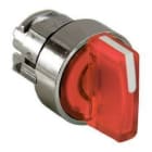 Schneider Electric - Cabeza selector diámetro 22 con 3 fijas maneta larga roja embellecedor metálico