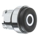 Schneider Electric - Cabeza pulsador diámetro 22 saliente negro "O" blanco embellecedor metálico