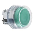 Schneider Electric - Cabeza pulsador diámetro 22 con capuchón transparente verde embellecedor metálico