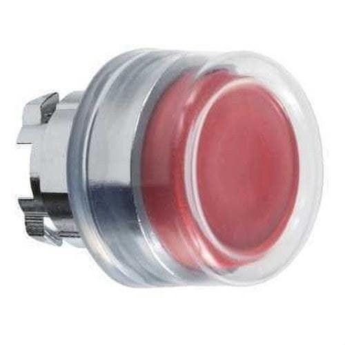 Schneider Electric - Cabeza pulsador diámetro 22 con capuchón transparente rojo embellecedor metálico