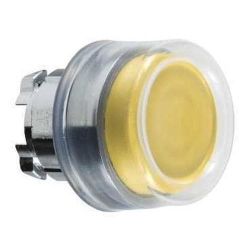 Schneider Electric - Cabeza pulsador diámetro 22 con capuchón transparente amarillo embellecedor metálico