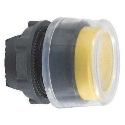 Schneider Electric - Cabeza pulsador diámetro 22 con capuchón transparente amarillo embellecedor plástico
