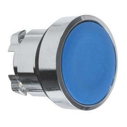 Schneider Electric - Cabeza pulsador diámetro 22 rasante sin placa azul embellecedor metálico