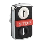Schneider Electric - Cabeza pulsador triple blanca Stop IP69K