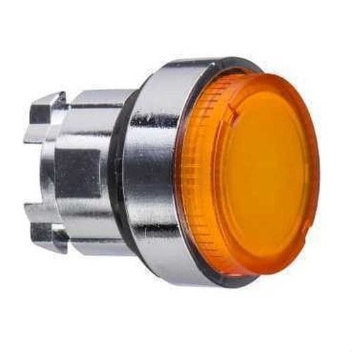 Schneider Electric - Cabeza pulsador luminoso diámetro 22 saliente amarilla embellecedor metálico