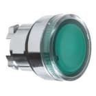 Schneider Electric - Cabeza pulsador luminoso diámetro 22 rasante verde embellecedor metálico