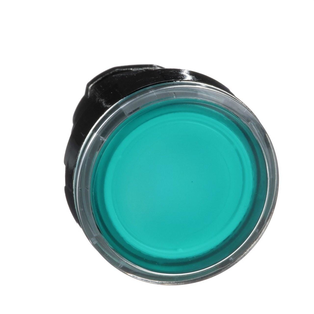 Schneider Electric - Cabeza pulsador luminoso diámetro 22 rasante verde embellecedor metálico