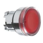 Schneider Electric - Cabeza pulsador luminoso diámetro 22 rasante roja embellecedor metálico