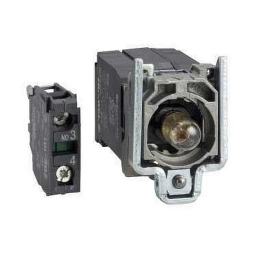 Schneider Electric - Cuerpo diámetro 22mm 230-240V 1 NA con transformador embellecedor metálico