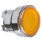 Schneider Electric - Cabeza pulsador luminoso diámetro 22 rasante amarilla embellecedor metálico