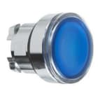 Schneider Electric - Cabeza pulsador luminoso diámetro 22 rasante azul embellecedor metálico