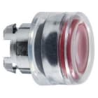 Schneider Electric - Cabeza pulsador luminoso diámetro 22 rasante capuchón roja embellecedor metálico