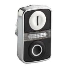 Schneider Electric - Cabeza pulsador doble + piloto negro / blanco-I / blanco / negro-0