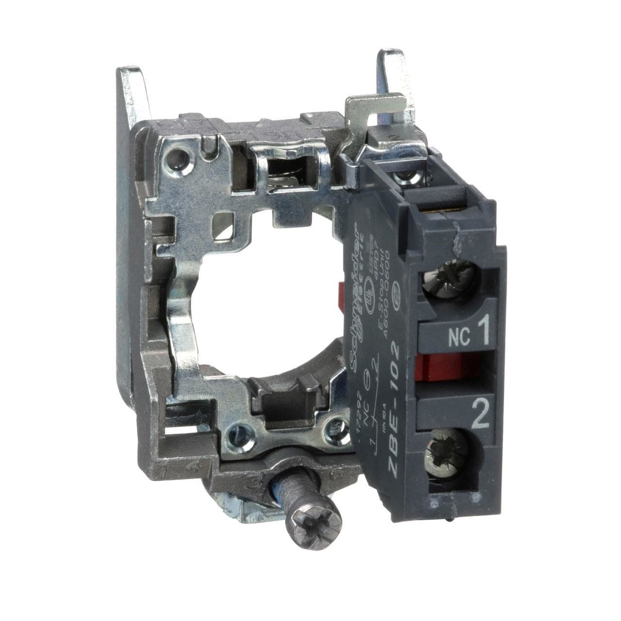 Schneider Electric - Cuerpo diámetro 22mm 1 NC con conexión tornillo embellecedor metálico
