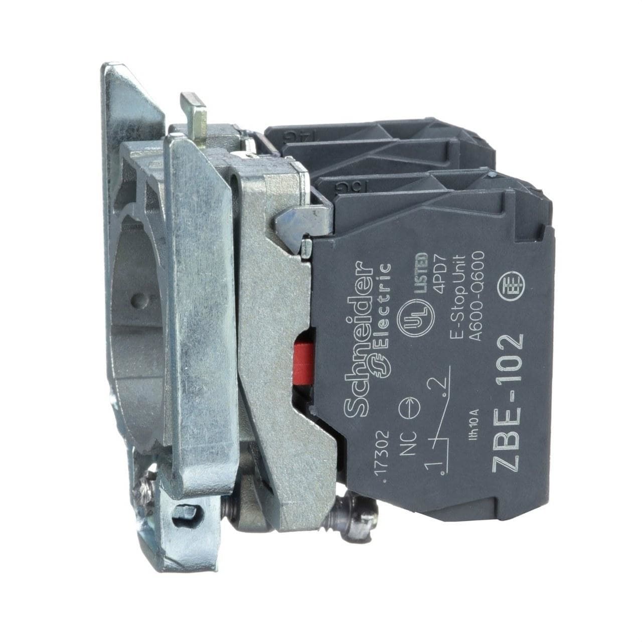 Schneider Electric - Cuerpo diámetro 22mm 2 NC con conexión tornillo embellecedor metálico