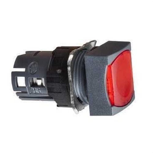Schneider Electric - Cabeza pulsador luminoso diámetro 16 rasante impulsor roja cuadrado