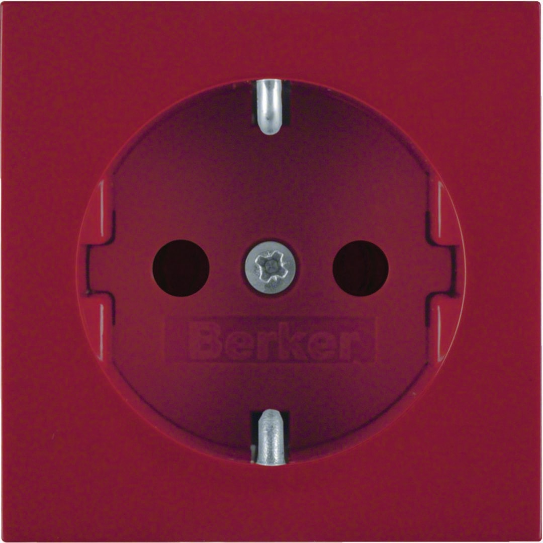 HAGER - TAPA SCHUKO, S/B, PROT INF, ROJO MATE