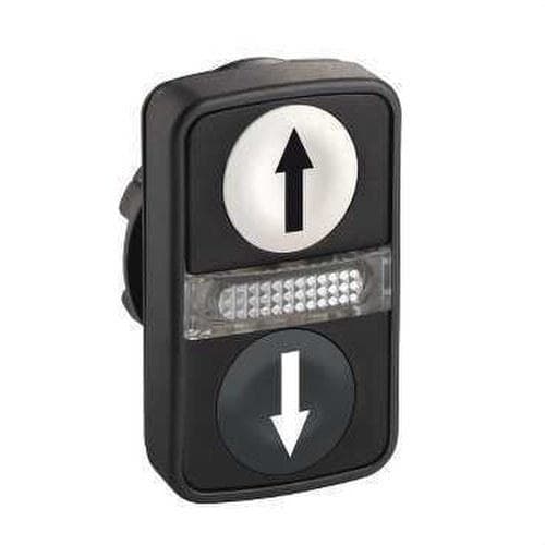 Schneider Electric - Cabeza doble pulsador luminoso blanco / negro