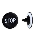 Schneider Electric - Placa marcada para pulsador negra STOP blanca