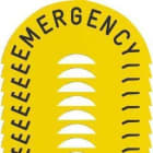 Schneider Electric - Etiqueta circular pulsador seta "EMERGENCY STOP" 90mm