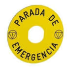 Schneider Electric - Etiqueta circular pulsador seta "PARADA EMERGENCIA" 90mm