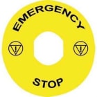 Schneider Electric - Etiqueta marcada diámetro 60 desconexión de emergencia "EMERGENCY STOP" amarillo