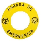 Schneider Electric - Etiqueta amarilla parada de emergencia diámetro 60 para utilizarse con ZBZ3605
