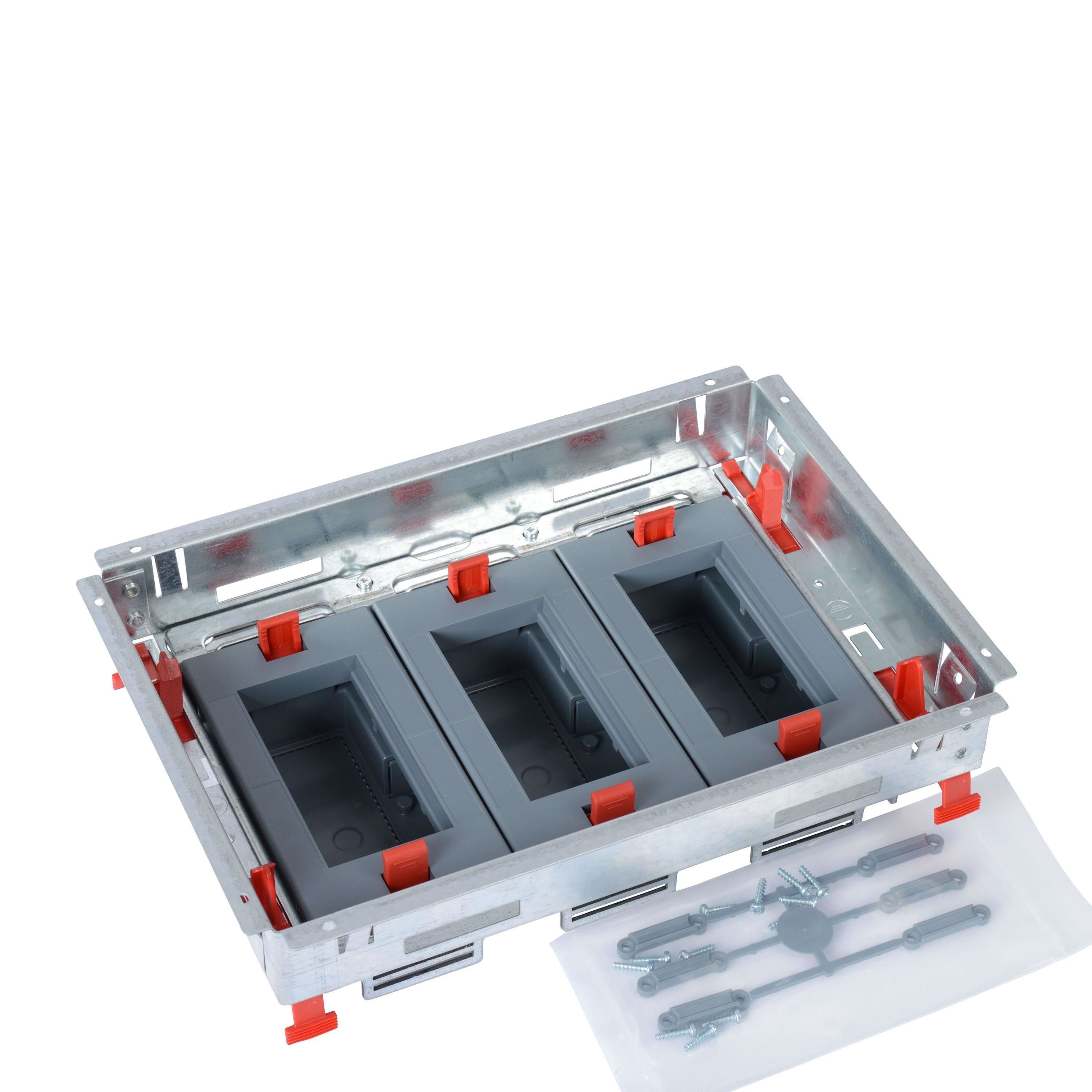 LEGRAND - Soporte portamecanismos caja suelo rectangular-mecanismos posición horizontal-H regulable-12m