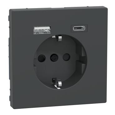 Schneider Electric - SCHUKO SO W USB A+C 3A TP SYSTEM DESIGN ANTRACITA