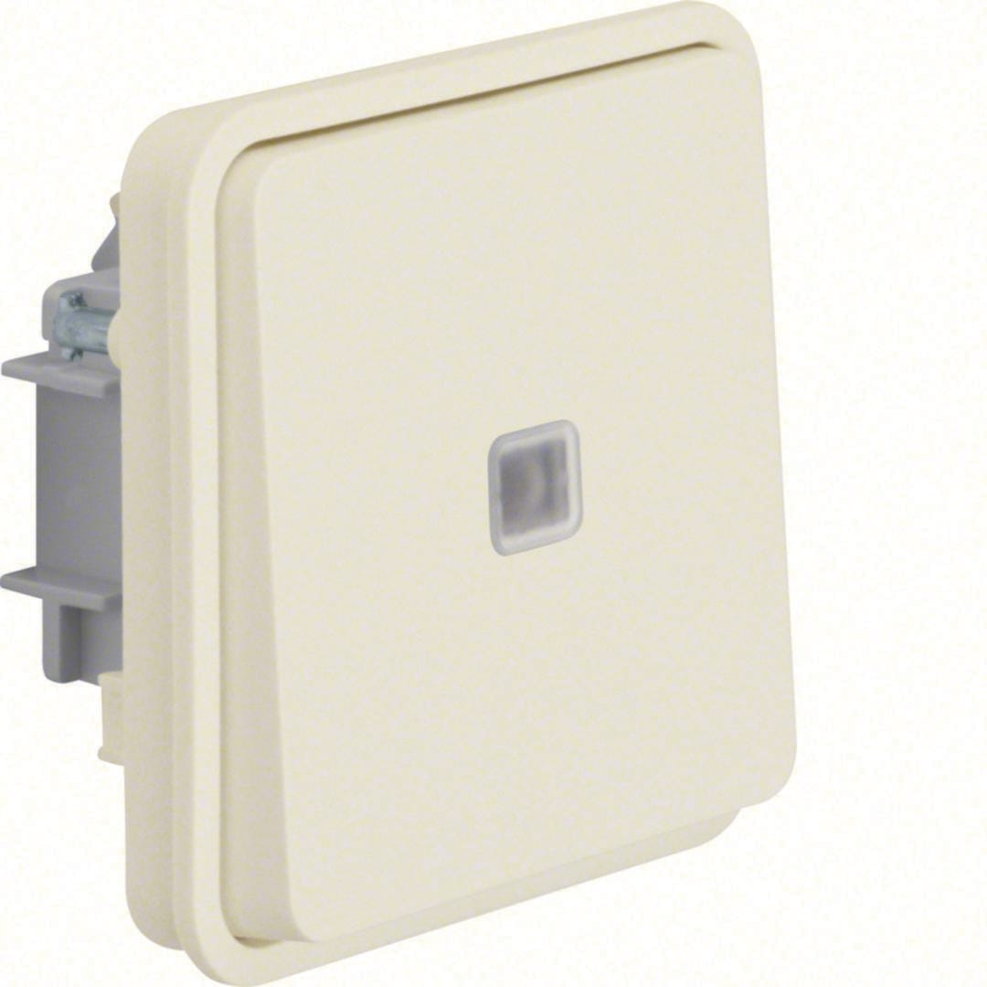 HAGER - PULSADOR INVERSOR CON IND LUM, BLANCO