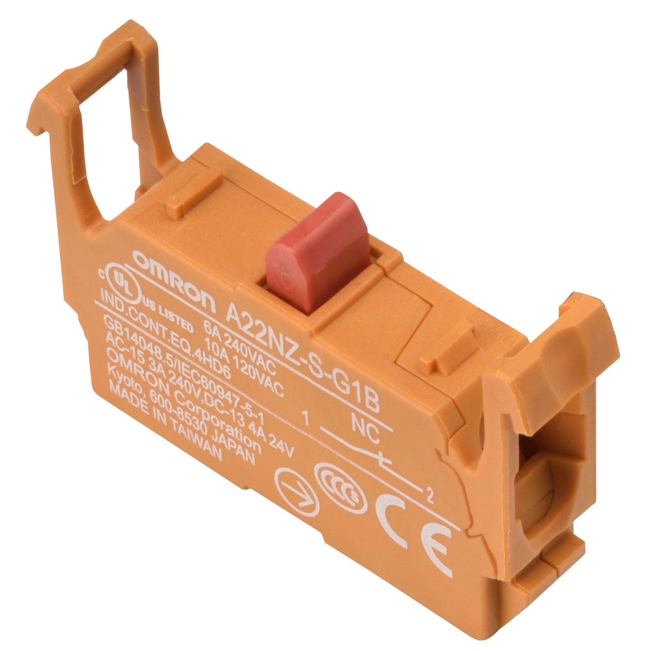 OMRON - A22NZ-S-G1B  BLOQUE CONTACTOS A22NZ SPST-NC NARANJA