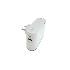 LEGRAND - ADAPTADOR EXTRAPLANO 2 TOMAS, 2P, 10A Y USB A+C, BLANCO Y GRIS