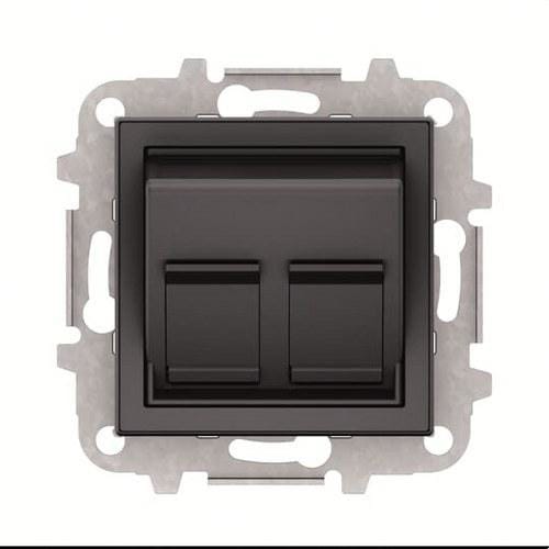 NIESSEN - Tapa inclinada 2 conectores informático Sky Niessen negro soft