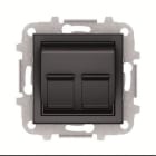 NIESSEN - Tapa inclinada 2 conectores informático Sky Niessen negro soft