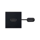 SIMON - Latiguillo HDMI 2.0 hembra-hembra con placa embellecedora negro Simon K45