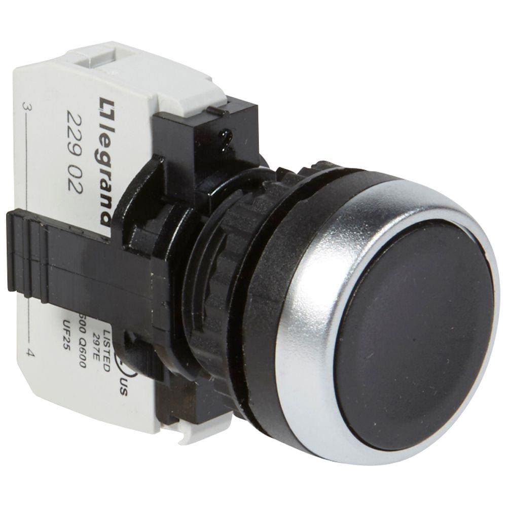 LEGRAND - Pulsador de impulsos de descarga no iluminado IP69 Osmoz completo - negro