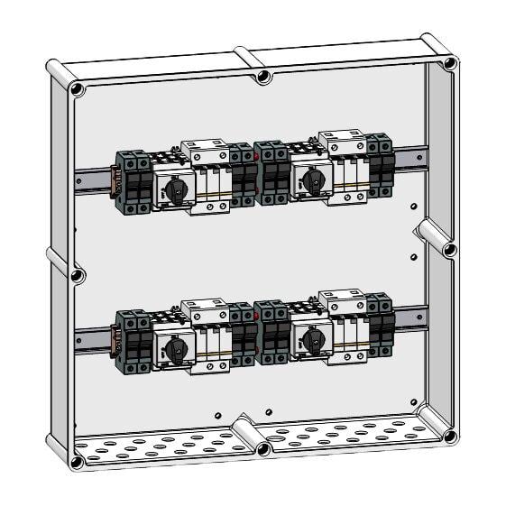 GAVE - CAJA CONEXIÓN 1000VDC 4 MPPT (2 STRING X MPPT) FUS 15A SECCIONADOR 25A + PST-II (8 ENT./8 SAL.)