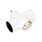 SIMON - Adaptador triple schuko 16A 250V blanco