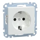 Schneider Electric - Enchufe Schuko, System M, 2P + E, 16A, terminales con conexión por tornillos, Blanco Activo Antibacteriano