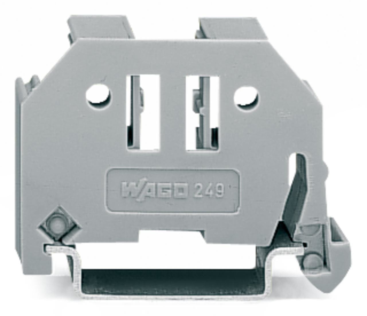 WAGO - Tope de cierre sin tornillos;Ancho 10 mm;para carril DIN 35 x 15 y 35 x 7,5;gris