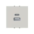 NIESSEN - Cargador USB-A+C 15W 2 módulos duna