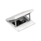 SIMON - Unidad Simon K45 con cierre manual y tapa portamecanismos con base schuko y conector RJ45 de categoría 5e UTP acero inoxidable