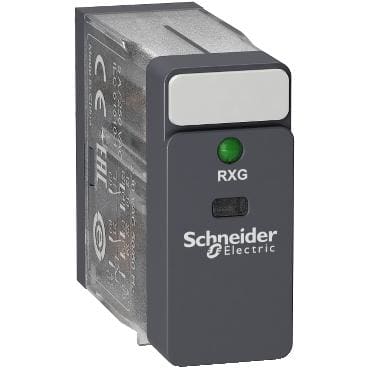 Schneider Electric - Relé de interfaz enchufable - HARMONY rxg - 2 c/o estándar - 48 v ac - 5 a - con led