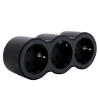 LEGRAND - Adaptador triple 3x2P+T de entrada frontal. Negro