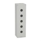 Schneider Electric - Estación de control vacía, Harmony XAP, XB2 SL, aluminio, gris, M32, 5 cortes 22mm, 85x310x77mm