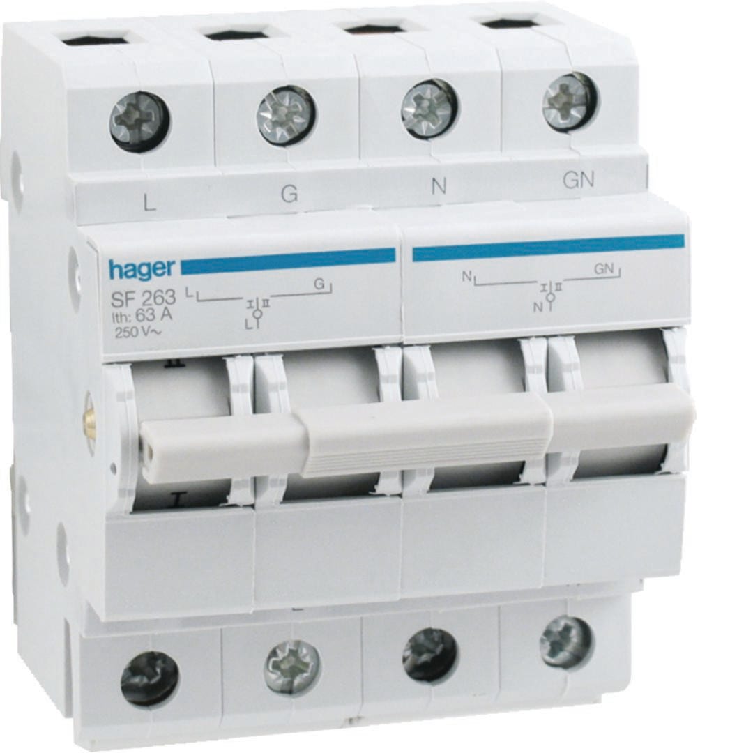 HAGER - Inversor 1P+N 63A