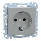 Schneider Electric - Enchufe Schuko, System M, 2P + E, 16A, conexión rápida, Aluminio